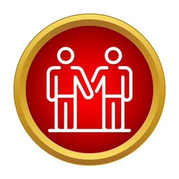 Two abstract figures shaking hands concluding a deal Stock Illustration