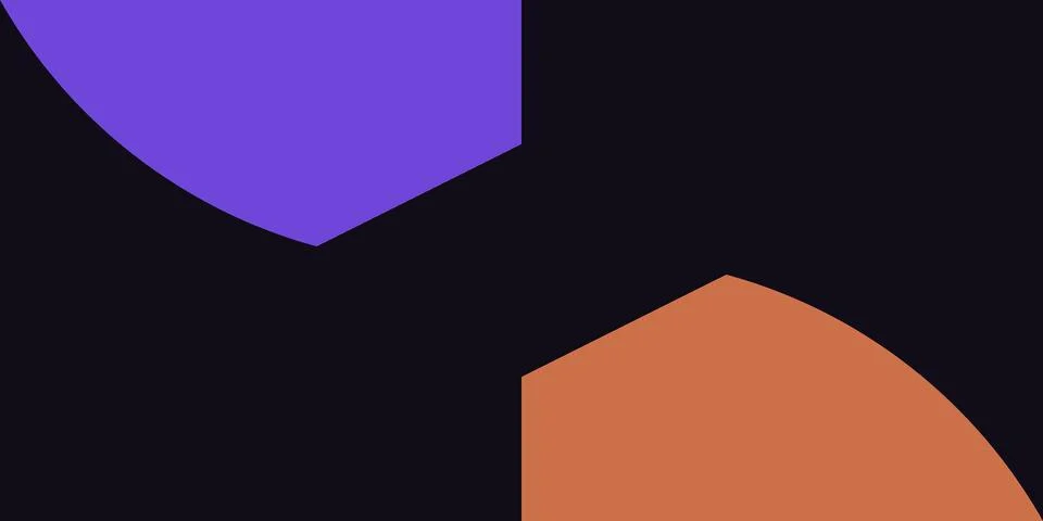 Two abstract gradient shapes in purple and orange Illustrazione stock