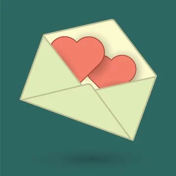 Two abstract heart as love message Stock Illustration