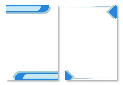 Two abstract letterhead designs with simple page templates with blue geometri 스톡 일러스트