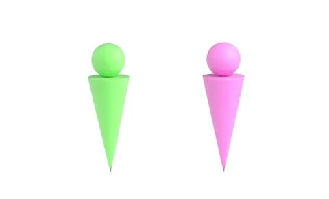 Two abstract man figures. 3d illustration Stock Illustration