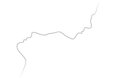 Two Abstract One Line Silhouettes Of People Ilustração Stock