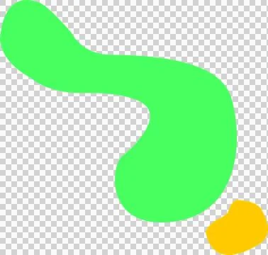 Two abstract organic blobs are floating on transparent background in flat design Stock Illustration