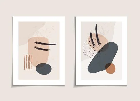 Two Abstract Paintings Stock Illustration
