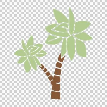 Two Abstract Palm Trees In A Minimalist Black Standing tree Stock Illustration