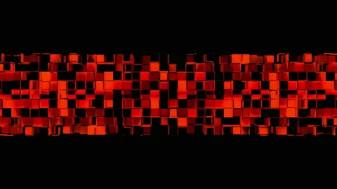 Two abstract strips of square cells and cubes Stock Footage 156711389