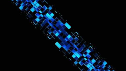 Two abstract strips of square cells and cubes Stockbeeldmateriaal 156724521