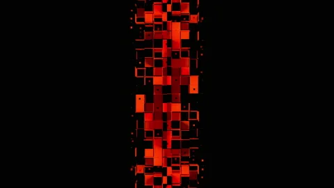 Two abstract strips of square cells and cubes Stock Footage 156745330