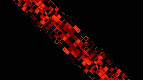 Two abstract strips of square cells and cubes Stock Footage 156751242