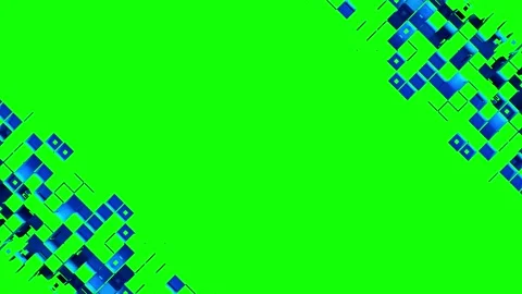 Two abstract strips of square cells and cubes Stockbeeldmateriaal 195109129