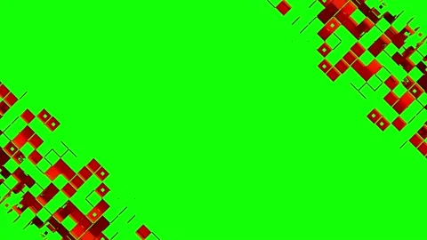 Two abstract strips of square cells and cubes Stock Footage 196243770