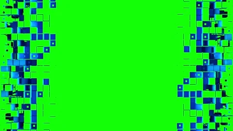 Two abstract strips of square cells and cubes 動画素材 196243823