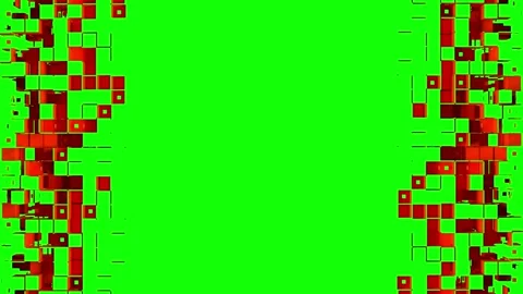 Two abstract strips of square cells and cubes Stock Footage 196993835