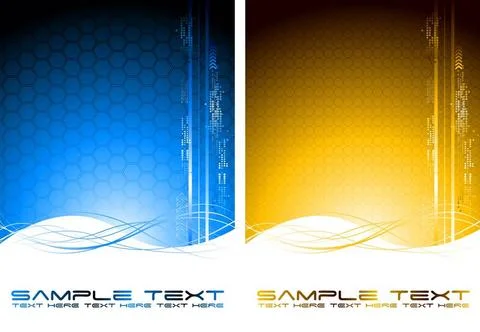 Two abstract tech banners with waves (vertical position) Two abstract tech... Foto stock