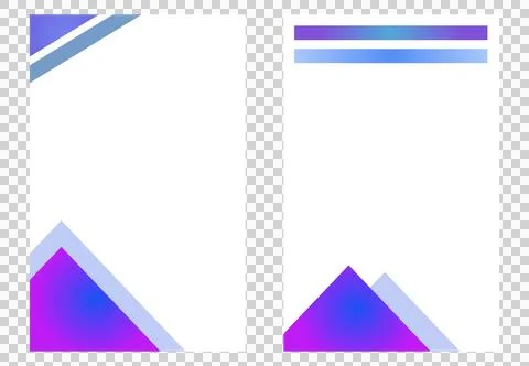 Two abstract vertical letterhead designs with triangles and gradient purple.. Stock Photos