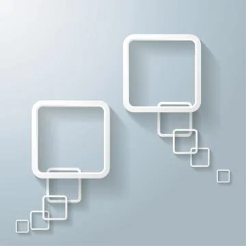 Two abstract white rectangle speech bubble Stock Illustration