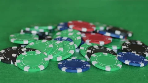 Two aces on pile of chips Stock Footage 70210691