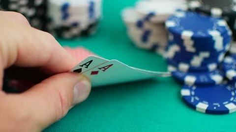 Two aces in the starting hand. All-in. Stock Footage