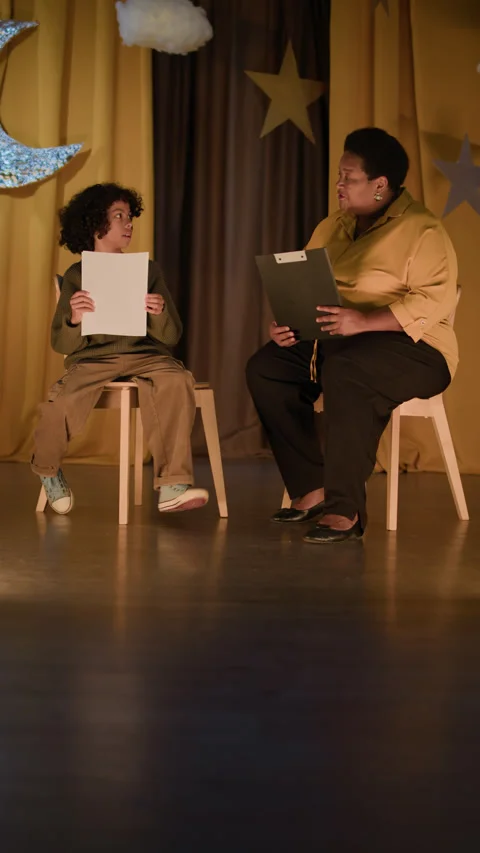 Two Actors Practicing Their Lines Stock Footage 303070323