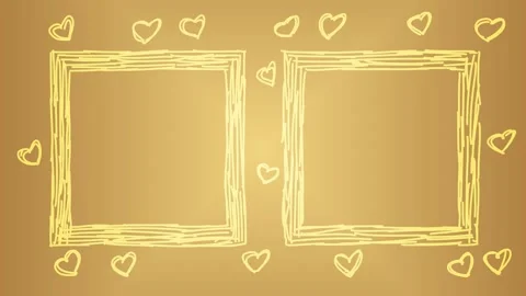 Two adjacent hand-drawn square frames with rough, irregular scribble lines,.. Stock Footage 321967519