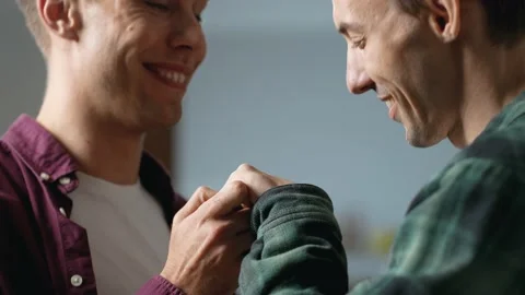 Two affectionate men confessing their love Stock Footage 238457614