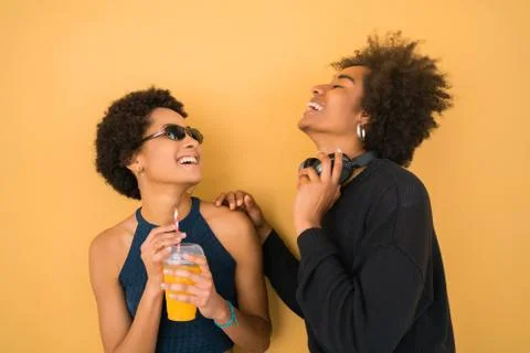 Two Afro friends having fun together. Stock-Fotos