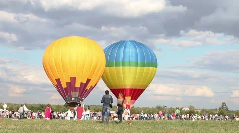 Two air balloons Stock Footage 43038197