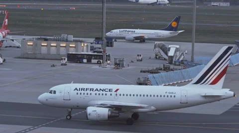 Two aircrafts on runway Stock Footage 37046761