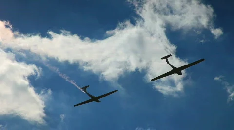 Two airplane on the sky Stock Footage 831038