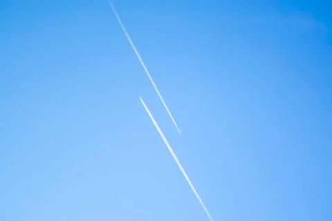 Two airplanes in the blue Stock Photos