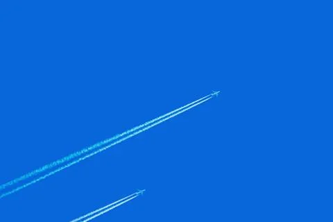 Two Airplanes in the Sky Stock Photos