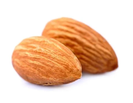 Two almonds nuts Foto stock