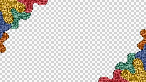 Two amoeba clusters are creating tile mosaic in flat design on transparent Stock Illustration