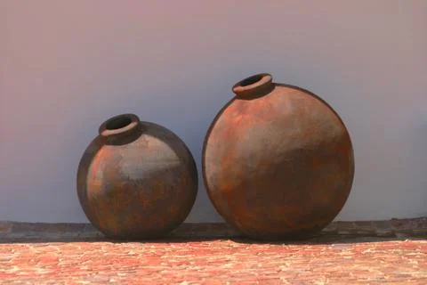 Two amphora for wine Stock Photos