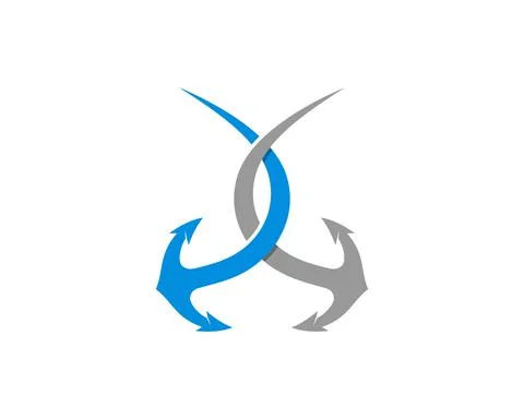Two anchor crossed vector logo Stock-Illustration