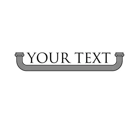 Two ancient columns bent and connected by their bases. Logo Stock Illustration