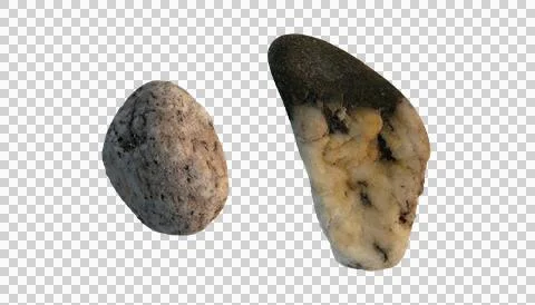 Two Ancient Stone Artifacts on White Background Stock Photos