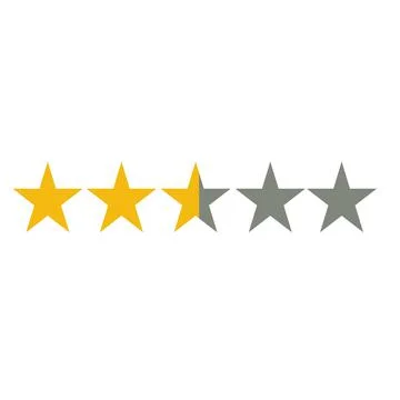 Two and a half stars Stock Illustration