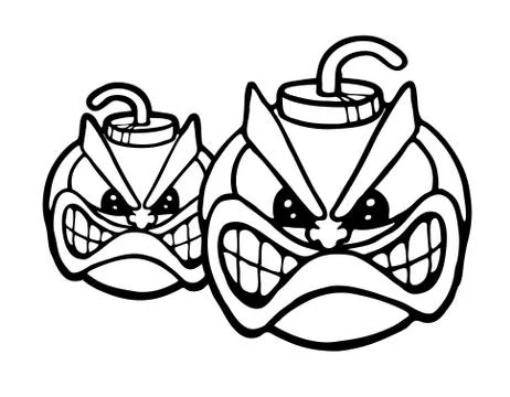 Two angry bombs Stock Illustration