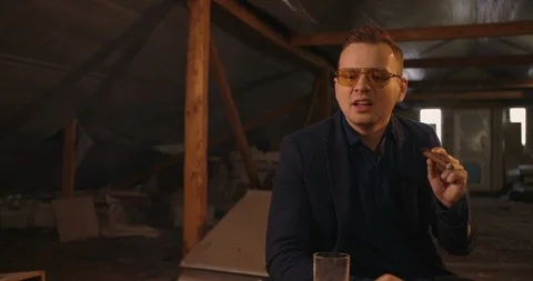 Two angry handsome elegant men talking each other for playing illegal cards game Stock Footage 117672100