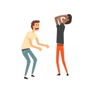 Two angry men arguing with each other, hard conversation vector Illustration on Stock Illustration