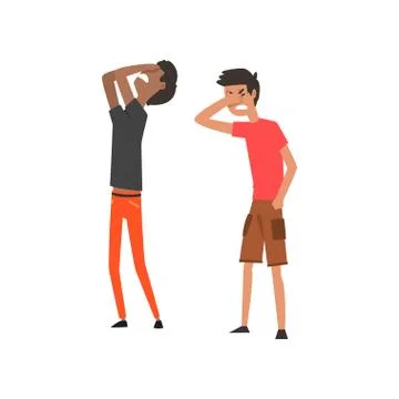 Two angry men arguing with each other vector Illustration on a white background Stock Illustration