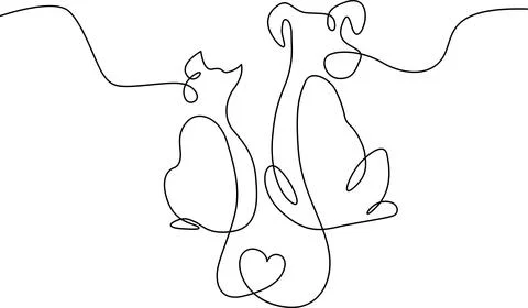 Two animals playing together Vector Illustrazione stock