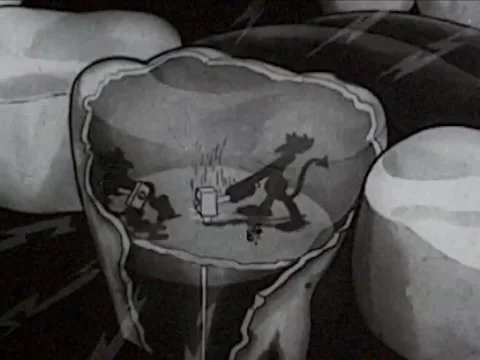 Two Animated Devils Causing A Toothache Stock Footage 41715248