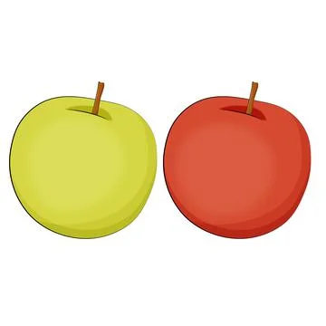 Two apples isolated on white background. Vector illustration. Stock Illustration