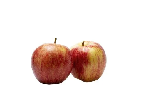 Two apples in red on a transparent background. Stock Photos