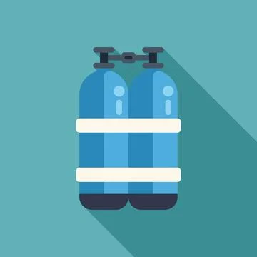 Two aqua diving tanks connected together for scuba diving Ilustración de archivo