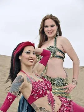 Two arab dancers Stock Photos