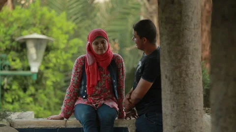 Two Arabic People Talking Stock Footage 58499111