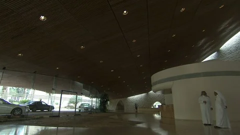 Two arabs standing in a lobby. Stock Footage 120062788